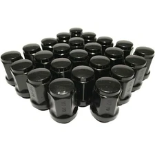 24 Dodge Durango Dakota Black Bulge Acorn Lug Nuts 1/2"-20 Closed End Lugnuts