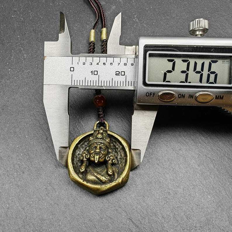 Double Faced Drashi Lhamo Amulet Vintage Tibetan Buddhist Pendant Zashi Lhamo