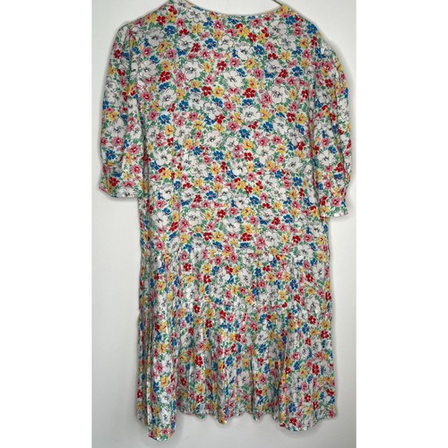 Vintage 80s Floral Above the Knee Dress Size L - Picture 5 of 6