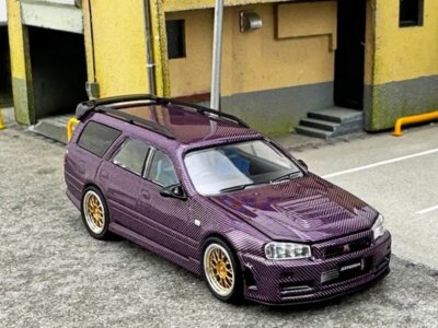NISSAN Stagea (R34)  - purple carbon - Zoom 1:64