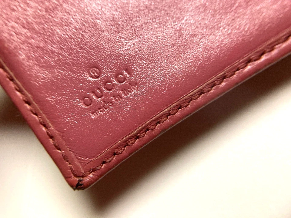 GUCCI VINTAGE CRISTAL GUCCISSIMA GG ENTRELAZADO CUERO PVC CARTERA ROSA ROSA - Imagen 2 de 4