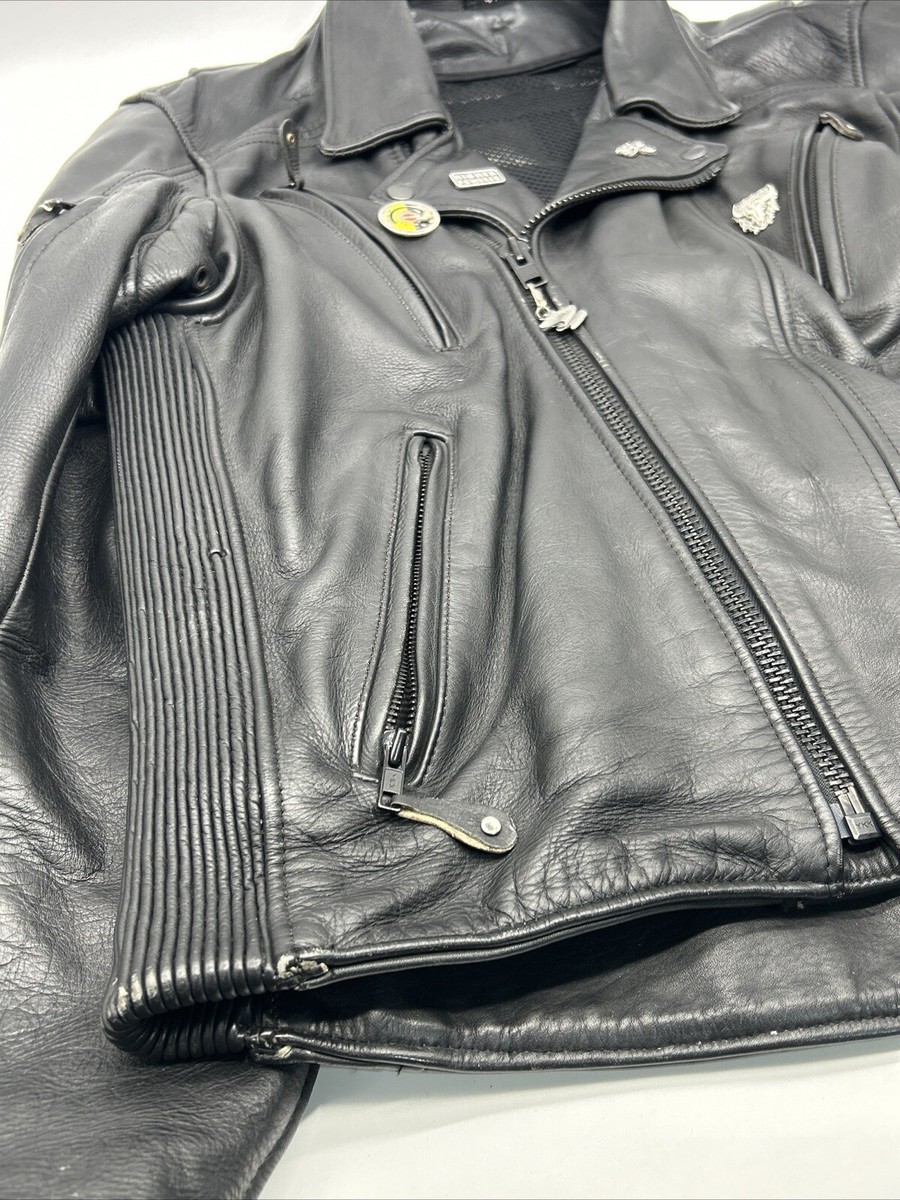 Harley Davidson シングルライダースジャケット 44 USA製 ハーレーダビッドソン シングル ライダース 肉厚 レザー