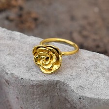 Elegant Rose Flower Design Handmade Fashionable Dainty Charm Ring Women Jewelry