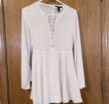 Forever 21 Beige Long Sleeve Dress- Small