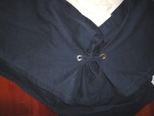 NAUTICA SOFT CHINO TWILL NAVY BLUE FULL BEDSKIRT GROMMET & TIES