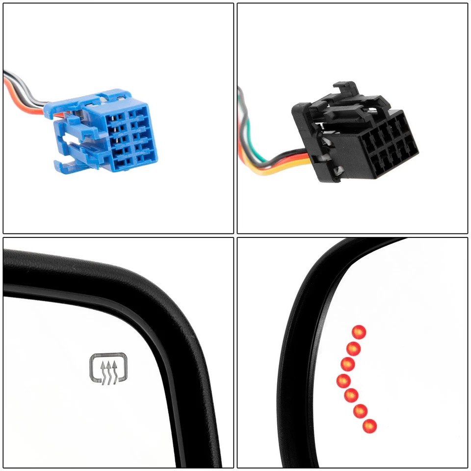 Par de espejos retrovisores laterales eléctricos flecha térmica señal de giro para 03-06 GMC Sierra 1500 Foto 3 de 4