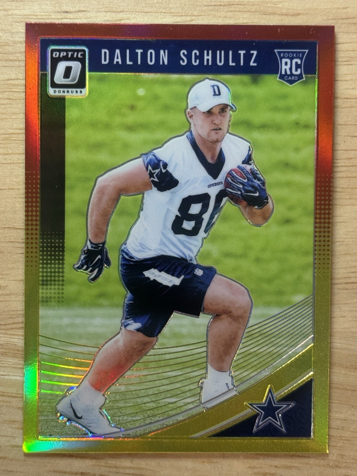 2018 Donruss Optic Red & Yellow Dalton Schultz Rookie Card #137 – Dallas Cowboys