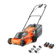 Flymo 36V EasiStore 380R Cordless Lawnmower Kit x2 18V Power For All Battery and