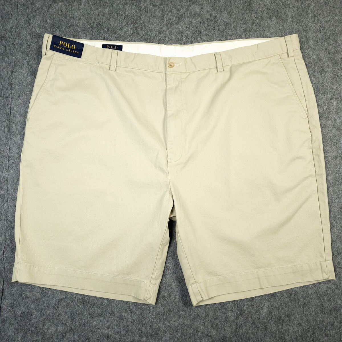 Ralph Lauren Mens Big Tall Chino Shorts 50B Beige Cotton Ralph Lauren Mens Big Tall Chino Shorts 50B Beige Cotton
