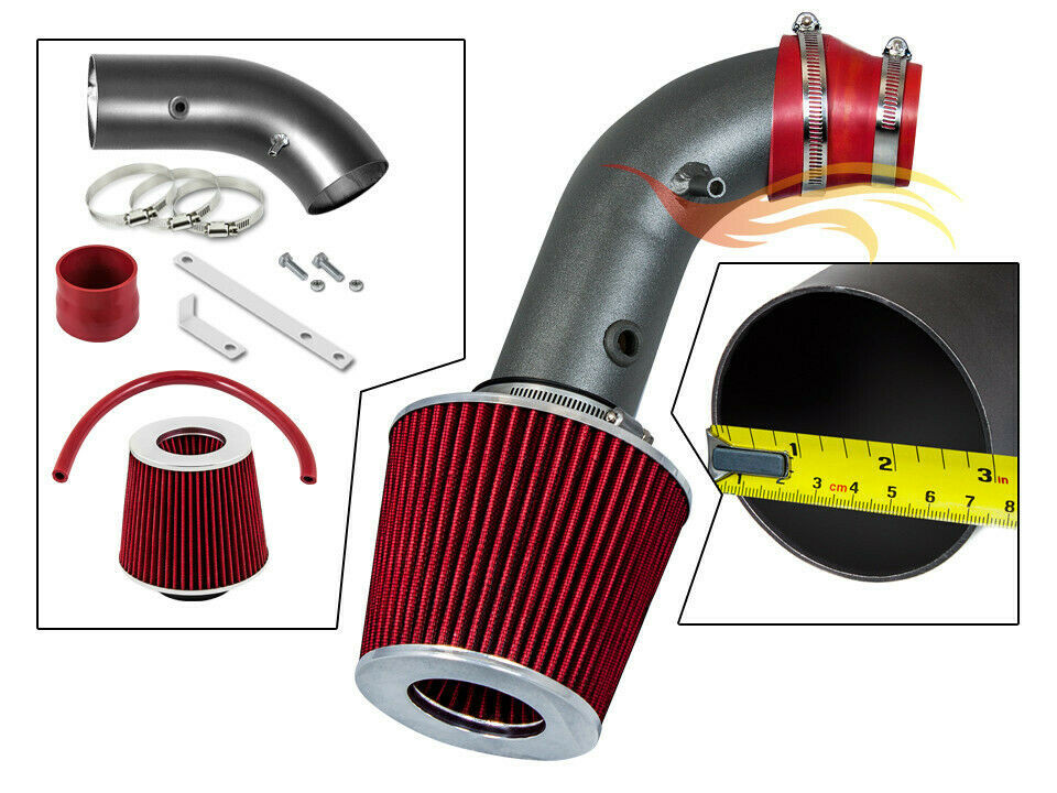 BCP RW RED For 04-08 Aveo/Aveo5/00-02 Lanos 1.5L 1.6L Ram Air Intake Kit+Filter