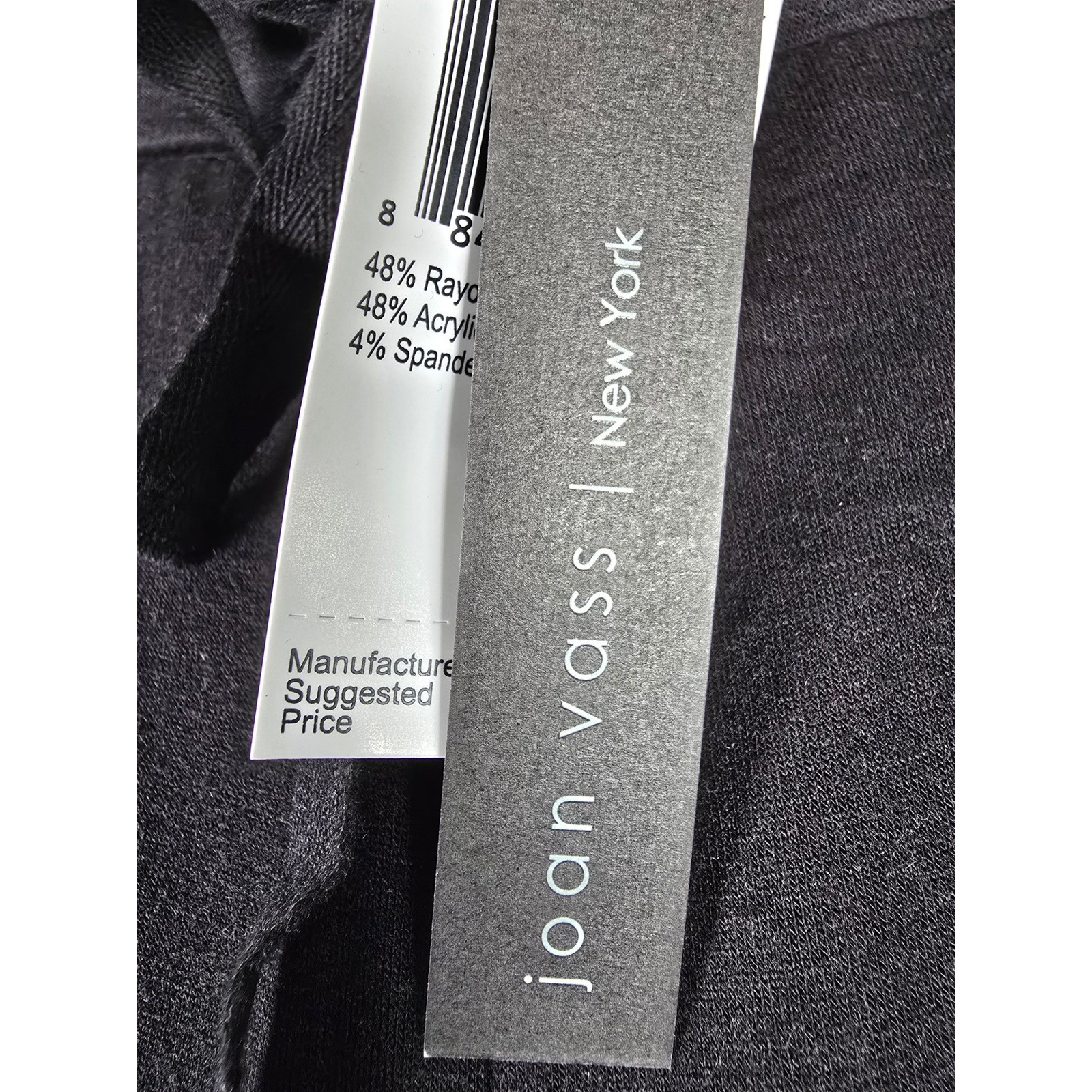 Joan Vass Rayon Blend New York Black Wide Leg Lounge Pants Women's Size Medium