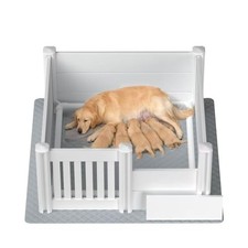 Whelping Box for Dogs and Puppies 48X48X18 Inch Pet Whelping Box with Washable P