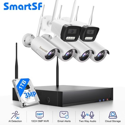 10CH NVR 3MP wifi Security Camera System Home CCTV Surveillance Outdoor 1TB