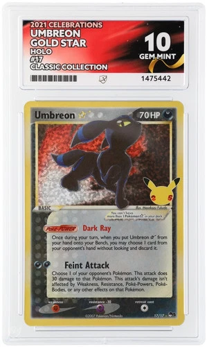 ACE 10 Umbreon Gold Star 17/17 Celebrations Gem Mint Pokemon