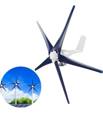 Windmühlengenerator 5 Blatt Kleinwindkraftanlagen, 800W (24V) weiß
