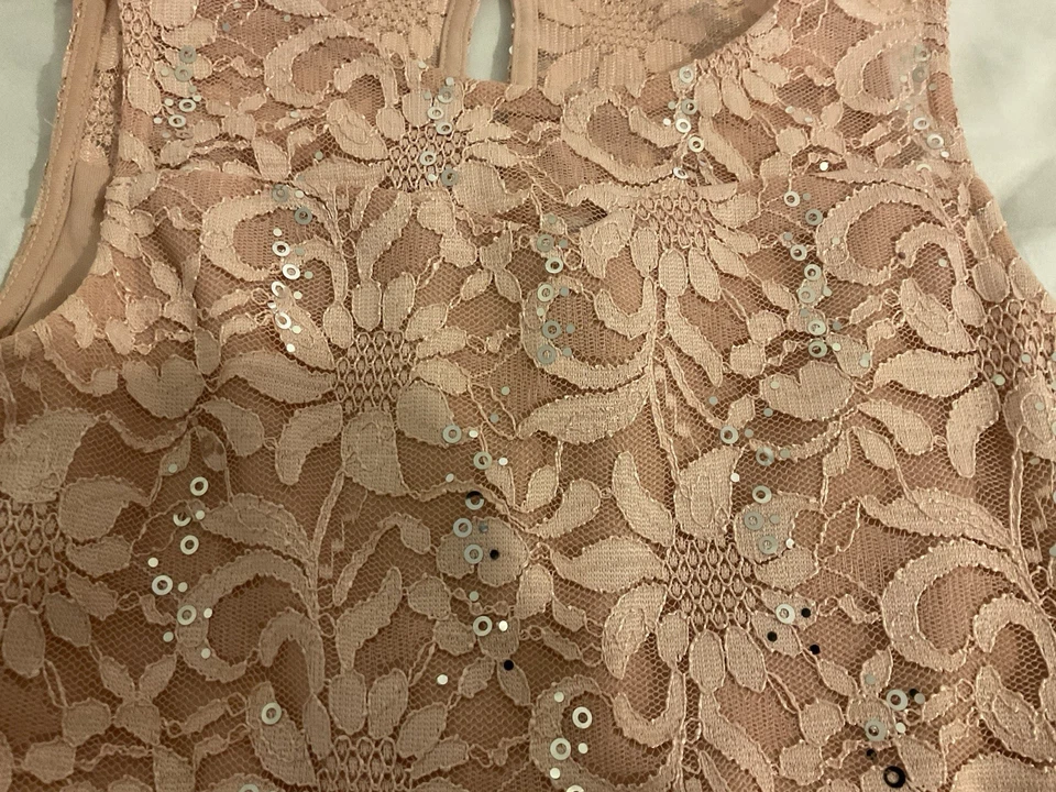 Speechless Girl's Formal Pink Dress Sz 12 Sleeveless Sequin Lace Bodice Tulle - Image 4 of 4