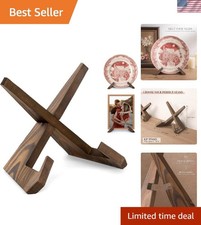 Rustic 6.5-Inch Plate Stand - Decorative Wooden Easel for Art and Collectibles