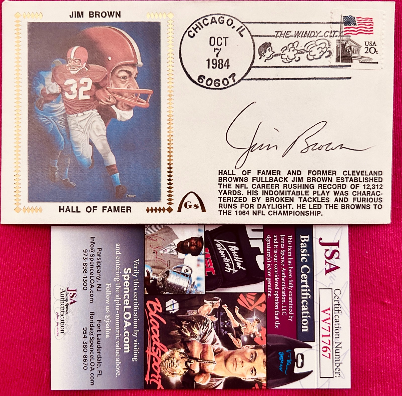 Jim Brown autographed signed Cleveland Browns 1984 Gateway cachet envelope (JSA)