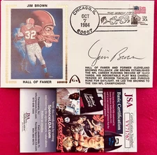 Jim Brown autographed signed Cleveland Browns 1984 Gateway cachet envelope (JSA)