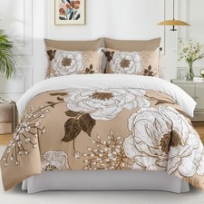 Luxurious Floral King Comforter Set - 7 Piece Bed in a Bag - Perfect Gift