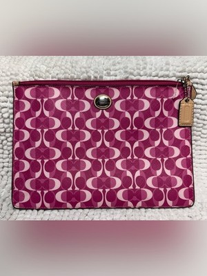 Coach Peyton Dream C Bordeaux Pink Tech iPad Tablet Case Clutch F67516