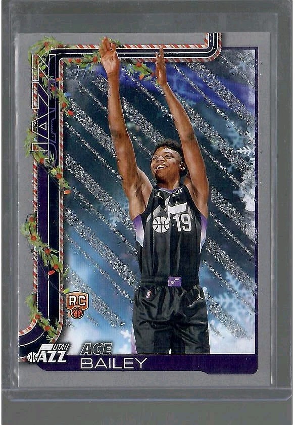 2025-26 Topps Holiday Silver Foil Glitter Ace Bailey RC Utah Jazz H165