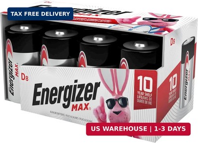 Energizer D Batteries, D Cell Battery Premium Alkaline, 8 Count