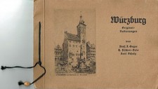 Würzburg 8 acqueforti originali di Geyer Fischer Oels Karl Schulz 1922 Baviera