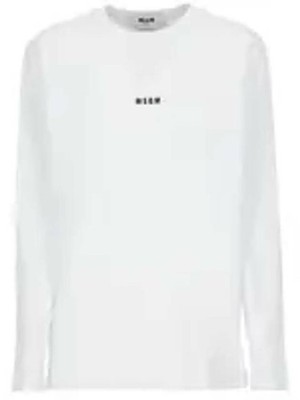MSGM Micro Logo Print Langarm T-Shirt 2000MDM501 200002 01 133040054