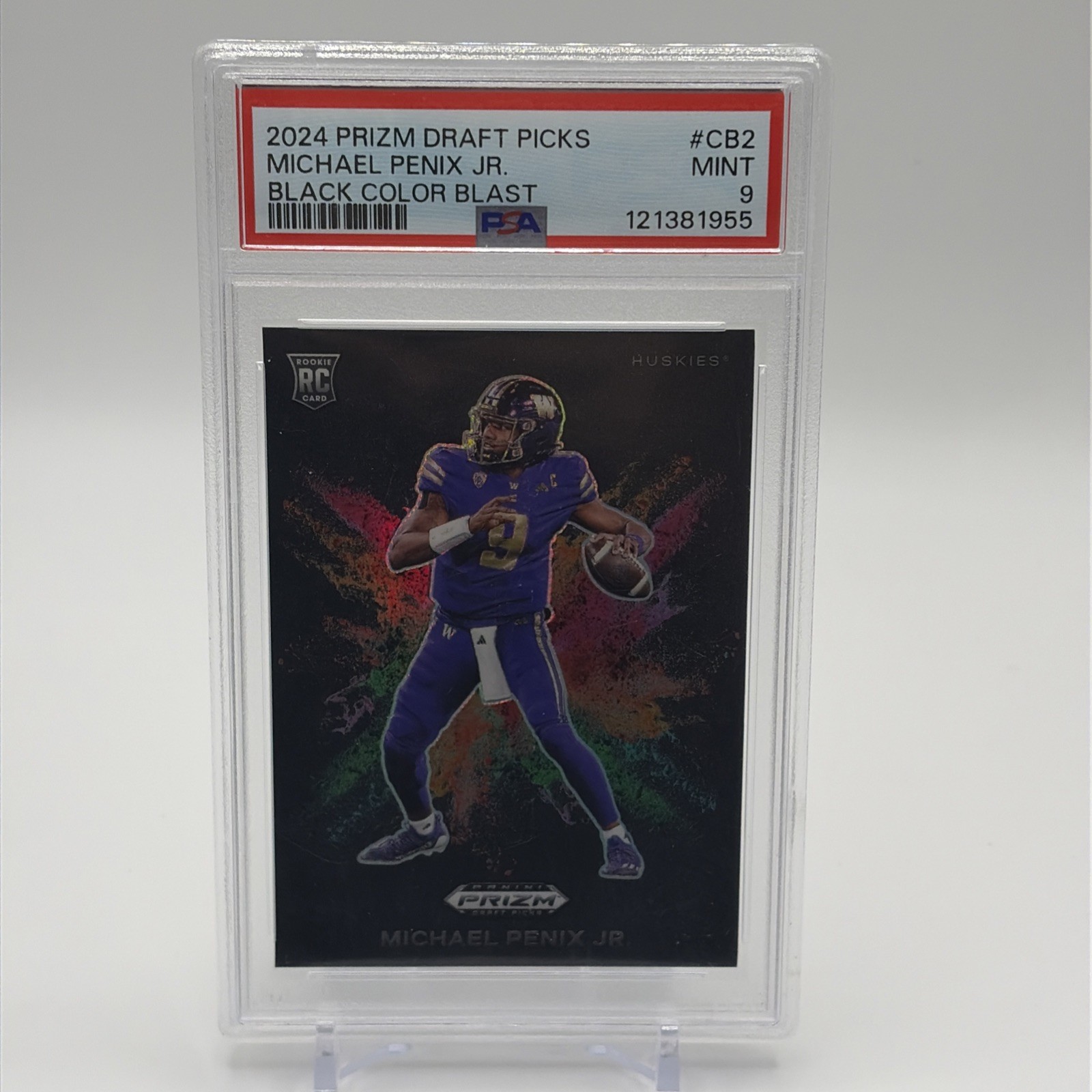 2024 Prizm Draft Picks - Black Color Blast Michael Penix Jr. #CB-2 (RC) PSA 9