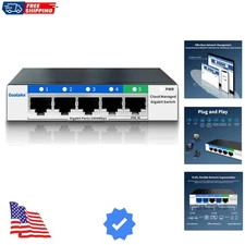 5 Port Gigabit Switch, Easy Smart Managed Ethernet Switch, Network Hub, Ether...