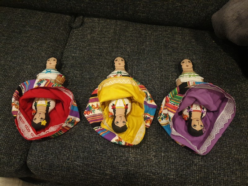 Costa Rica Handmade Storytime Dolls Double Sided Lot Of Three
