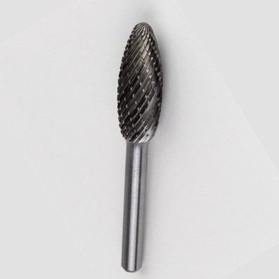 Weißer Stern Rotationsfräser Fig 41 HSS Hartmetall Ø 6 mm Schaft 6 mm tropfenförmig