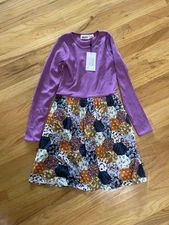 NWT molo Girls Organic Dress Purple Multi 146/152cm 10 Large