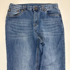 Jean Droit Femme Christopher And Banks - Taille 12, Longueur Intérieure 29.75 Pouces - Denim Stretch Bleu - Occasion Excellent état