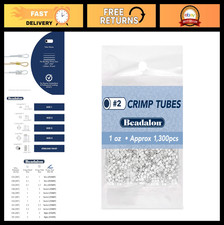 Silver Plated Crimp Tubes Size 2 - 1 oz Approx. 1,300 pcs for Jewelry Making