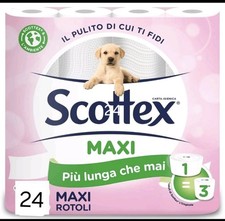 Scottex Carta Igienica 24 rotoloni Pulito Originale resistente 3 veli maxi 12x2