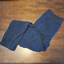 Prana Pants Womens Medium Black Nylon Stretch Zip Pockets Pull-On Hiking Travel