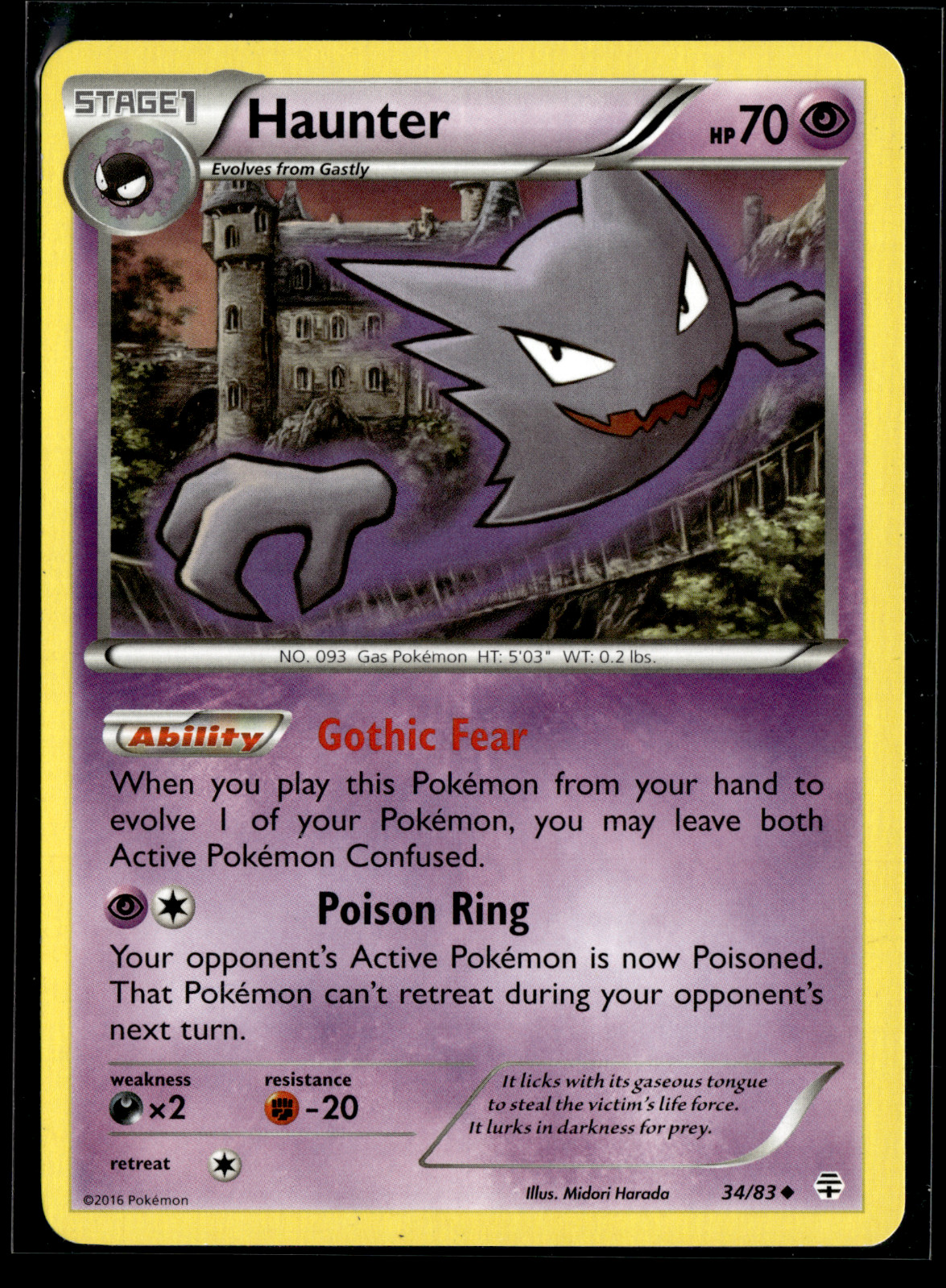 Haunter 34/83 Generations Uncommon Pokemon TCG LP