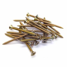 6mm (12g) Pozi Countersunk Wood Screws Yellow Zinc Single Thread 30mm-150mm