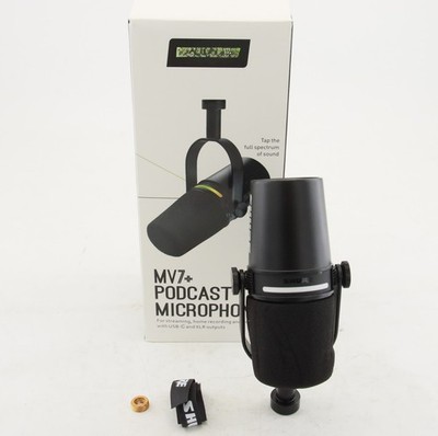 Shure MV7+ USB/XLR Hybrid Dynamic Mic Black for Streaming Podcast Recording