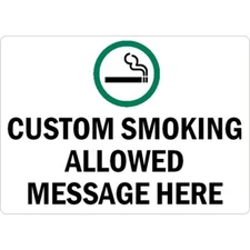 Smoking Allowed Custom Aluminum Weatherproof Sign c01858