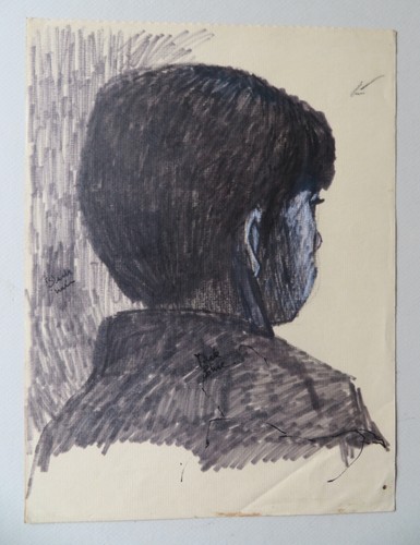 WILLIAM CUMMING (WA 1917-2010)  1950'S SKETCH OF A YOUNG BOY --- FROM HIS ESTATE