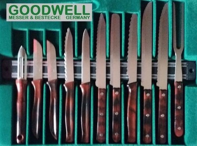 GOODWELL - 12-teiliges Messer-Set - Mahagonifarben