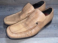 Mens Kickers Leather Loafer Slip On Shoes Tan Brown UK Size 11 EU46