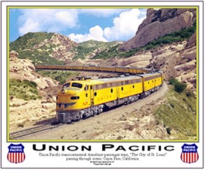 UNION PACIFIC RAILROAD / TRAIN SIGN  METAL  10" x12" DIAMETER - BRAND NEW