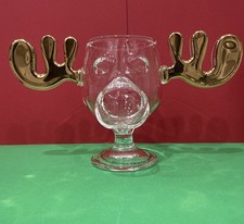 National Lampoons Christmas Vacation Glass Gold Antlers Moose Mug Limited RARE