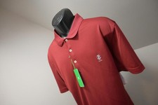 Izod Golf Polo Wicking Polyester Red Checks Short Sleeve Mens Sz XL NWT