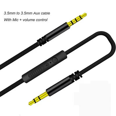 Câble Aux 3,5mm Audio Jack Haut-Parleur Micro Contrôle Volume pour Téléphone Voiture Casque - Photo 1/4