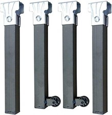 4 Bed Frame Feet with Wheels for Slatted Frames – Metal, Neutral Colour, Easy